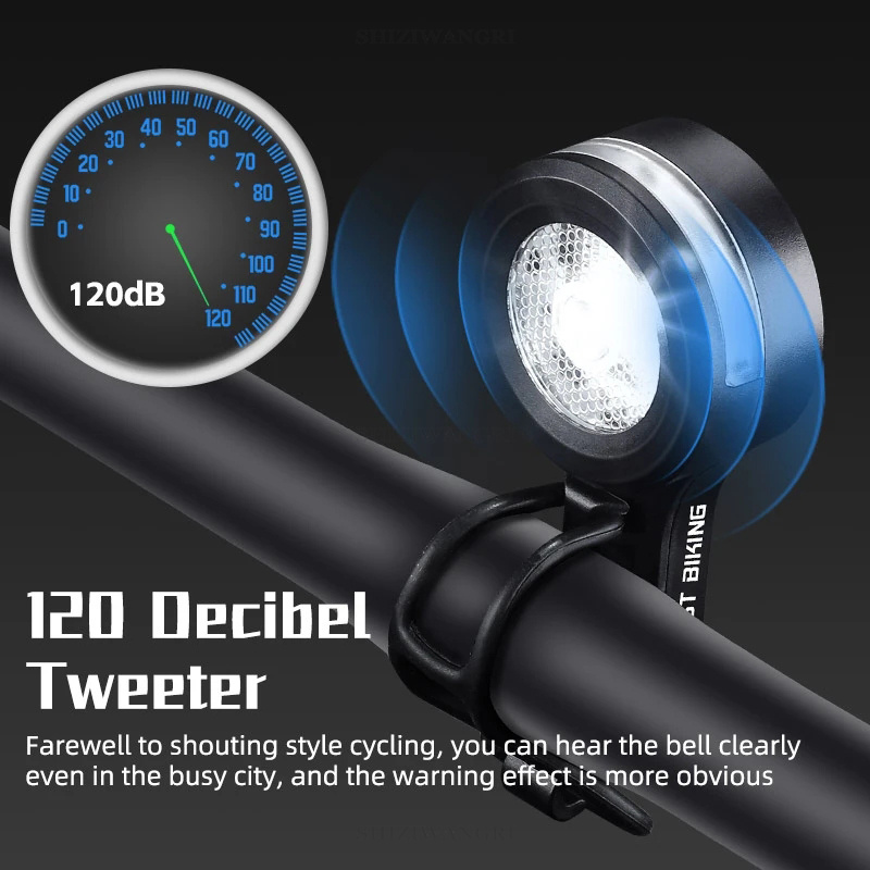 WESTBIKING2in1HornHeadlight120dBHighSoundBicycleBellHorn5LightModes400mAhType-CWaterproofElectricAnt-1996251-4