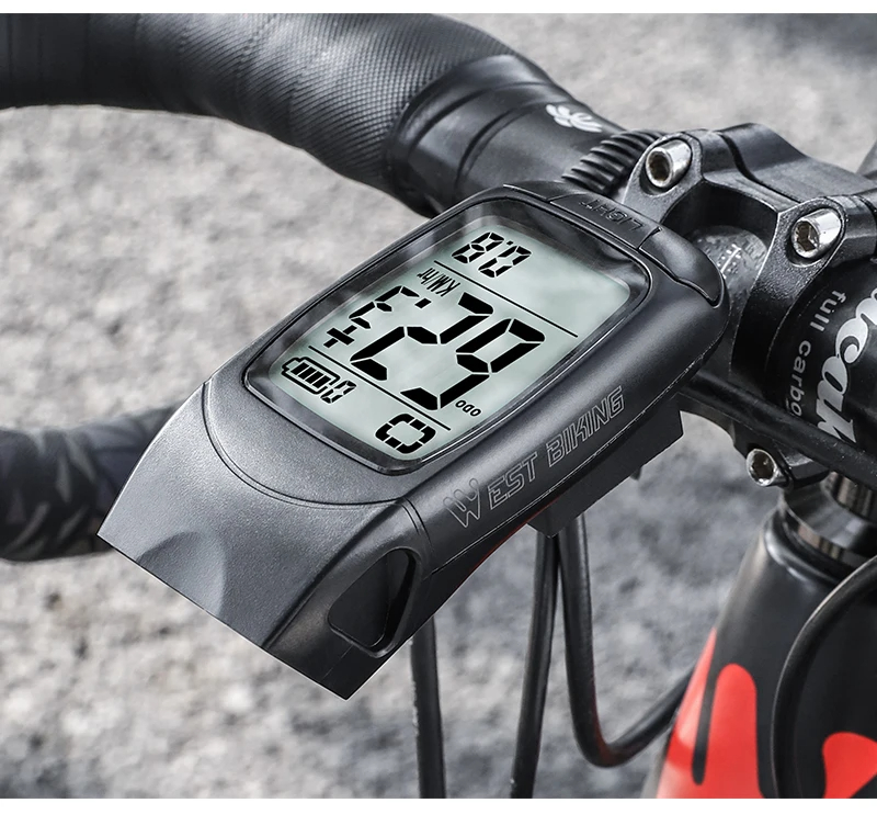 WESTBIKING3in1330LmBrightnessBikeHeadlight1200mAhBatteryIP64Waterproof4LightModesSmartSpeedometerwit-2000858-16