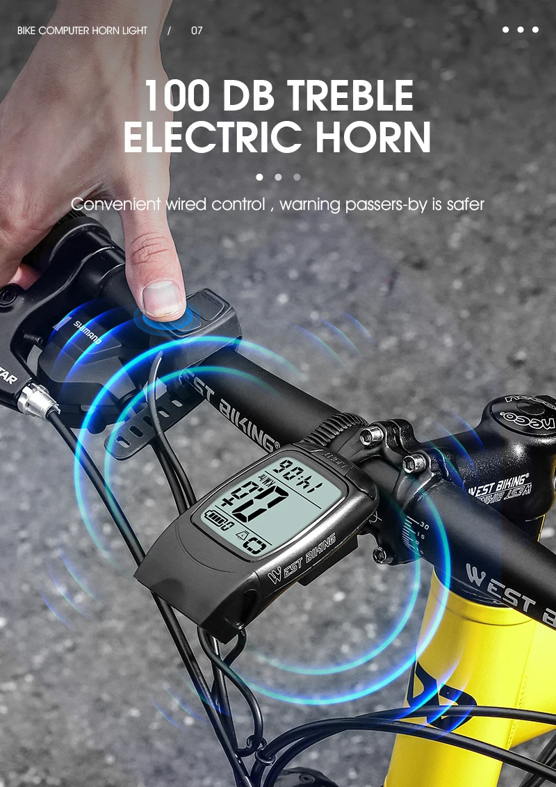 WESTBIKING3in1330LmBrightnessBikeHeadlight1200mAhBatteryIP64Waterproof4LightModesSmartSpeedometerwit-2000858-7