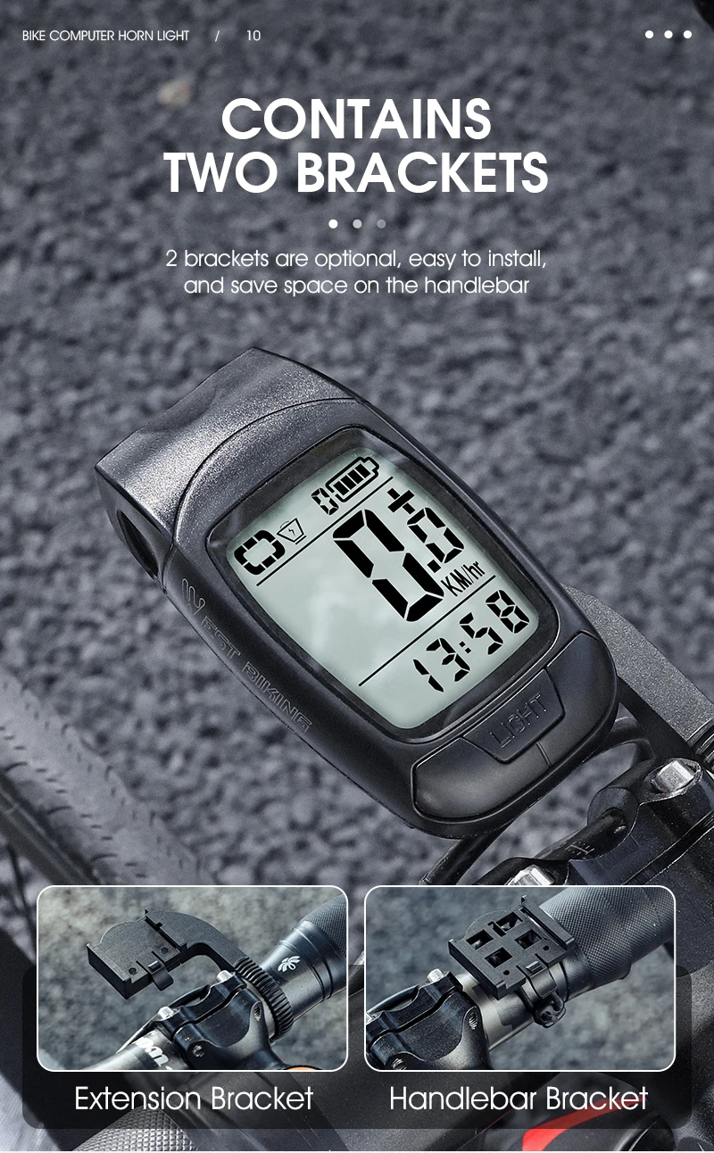 WESTBIKING3in1330LmBrightnessBikeHeadlight1200mAhBatteryIP64Waterproof4LightModesSmartSpeedometerwit-2000858-10