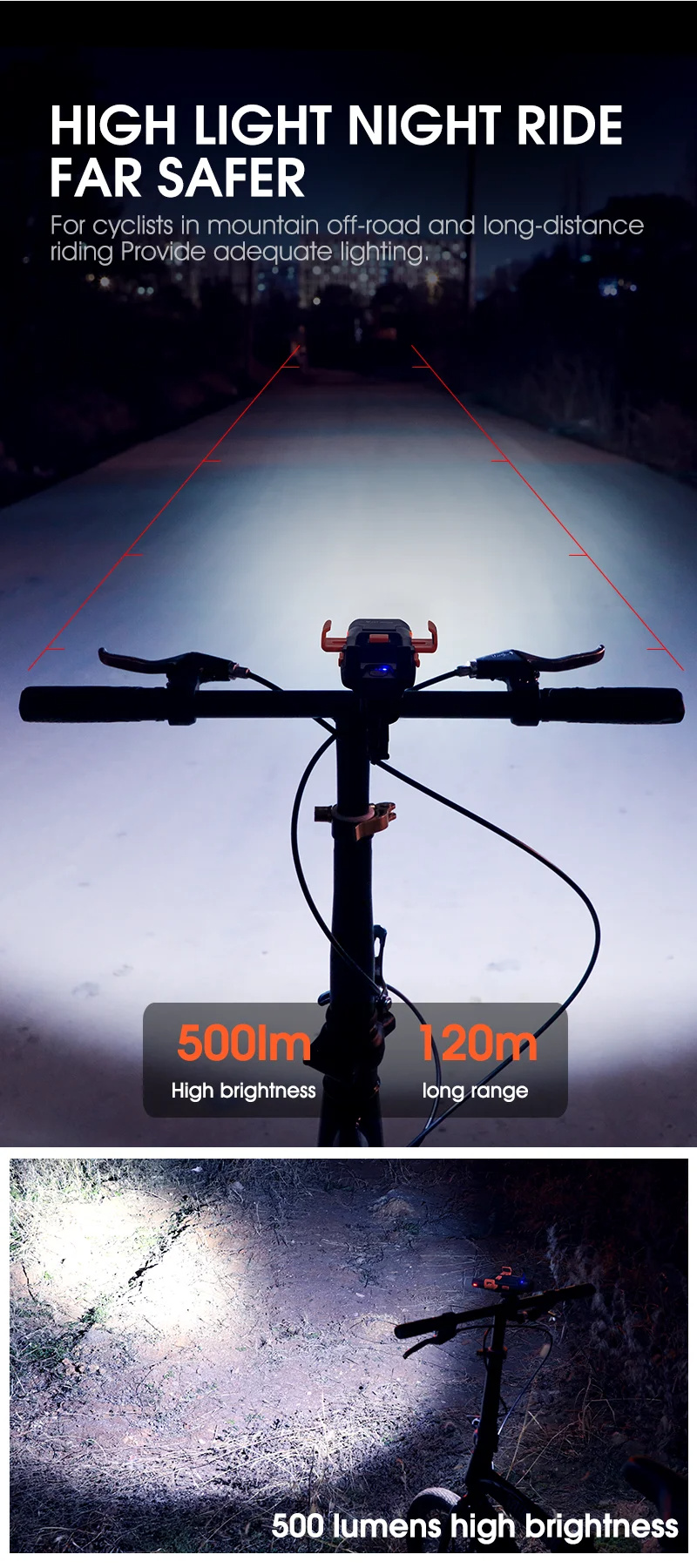 WESTBIKING5IN1500LmBrightnessBikeHeadlight3000mAhBatteryWaterproof4LightModesPowerBankPhoneHolderwit-2000968-3
