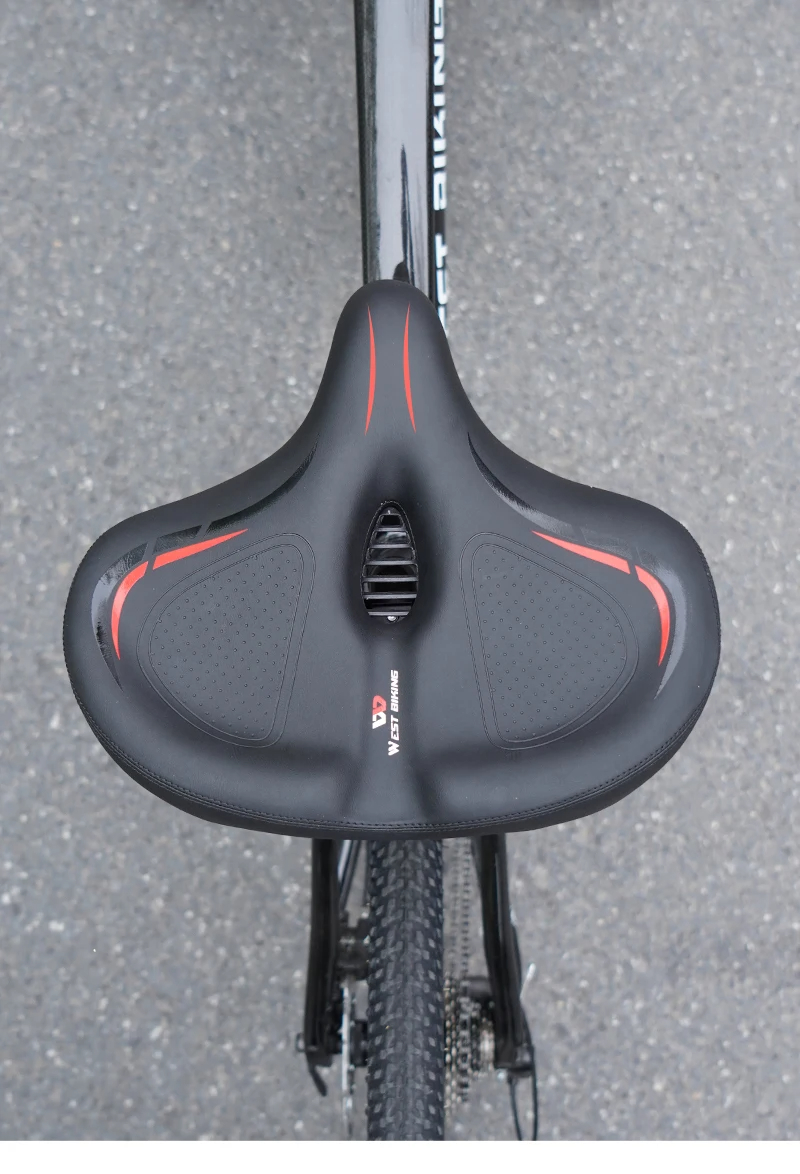 WESTBIKINGOversizedMTBBikeSaddleShockAbsorbingBreathableCyclingSeatWidenThickenUniversalSoftCushionE-2009450-15