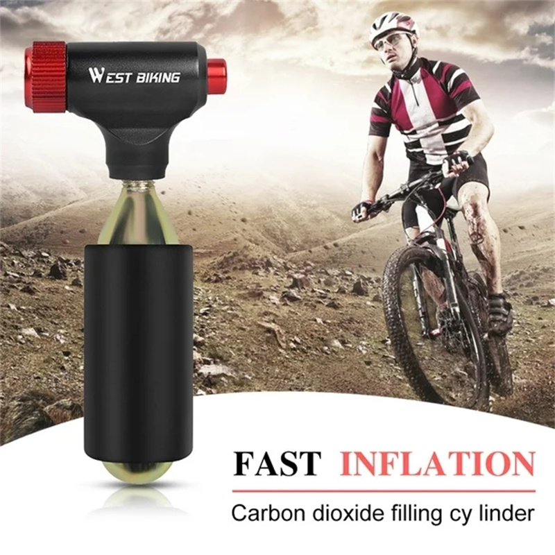 WESTBIKINGPortableMiniBikePumpUltralightAirCO2InflatorCyclingPumpBikeBallPump-2000976-1