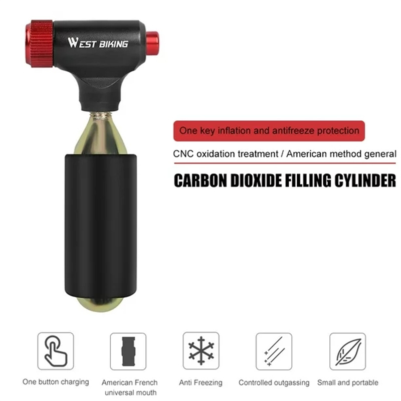 WESTBIKINGPortableMiniBikePumpUltralightAirCO2InflatorCyclingPumpBikeBallPump-2000976-2