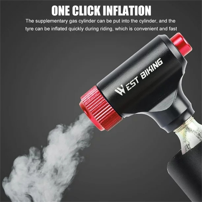 WESTBIKINGPortableMiniBikePumpUltralightAirCO2InflatorCyclingPumpBikeBallPump-2000976-3