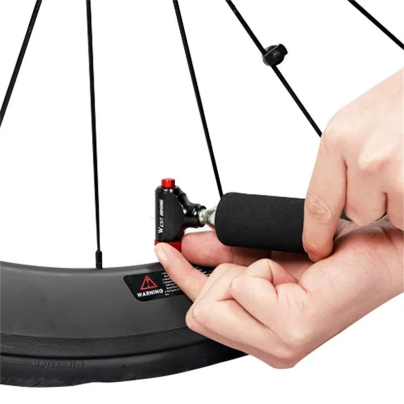 WESTBIKINGPortableMiniBikePumpUltralightAirCO2InflatorCyclingPumpBikeBallPump-2000976-7