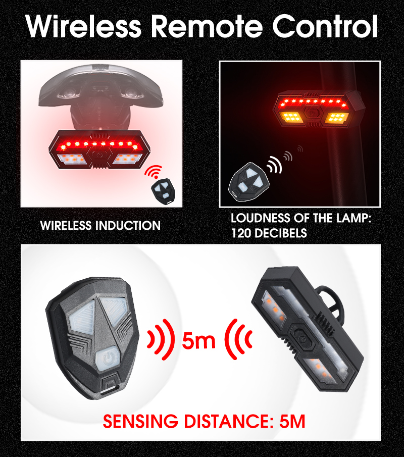 WESTBIKINGSmartBikeLightWirelessRemoteControlRackLampLEDSignalTailLightUSBBicycleRechargeableFlashin-1977943-3