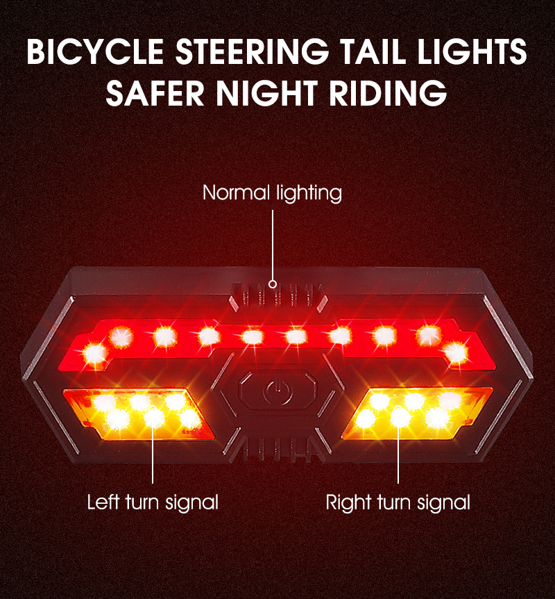 WESTBIKINGSmartBikeLightWirelessRemoteControlRackLampLEDSignalTailLightUSBBicycleRechargeableFlashin-1977943-5