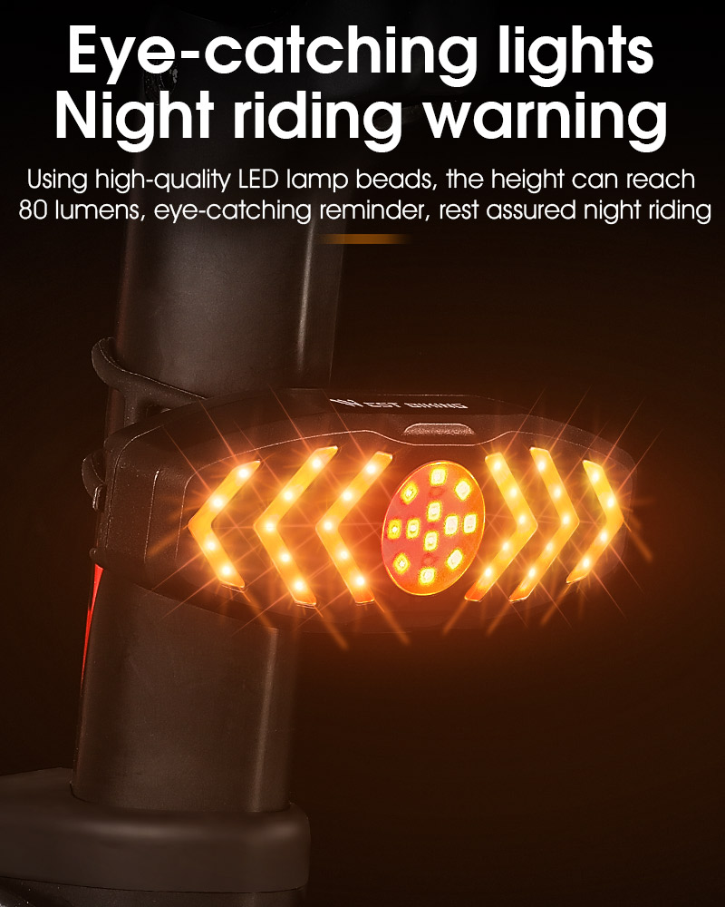 WESTBIKINGSmartBikeLightWirelessRemoteControlWaterproofLEDChargingSignalBicycleLightUSBRechargeableW-1977951-2