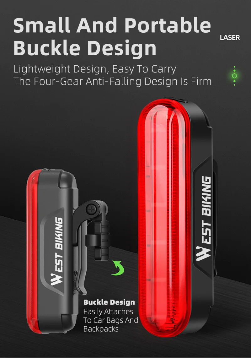 WESTBIKINGSmartBrakeSensorBikeTaillight450mAhBattery3LightModesType-CRechargeableWaterproofWear-resi-2008792-5
