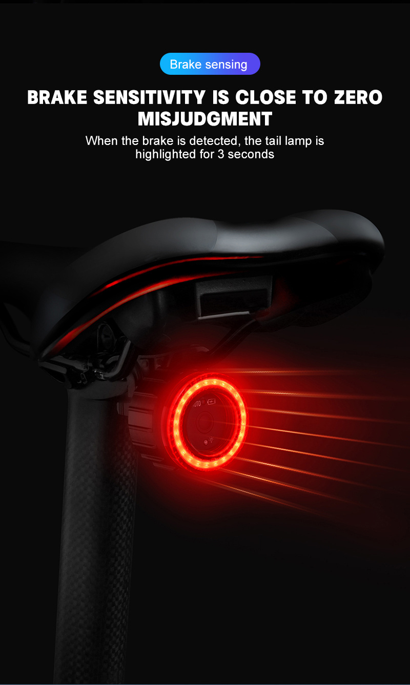 X-TIGERSmartBikeTaillightLightSensitiveBrakeLongBatteryLifeIPX5Waterproof6LightModesAluminumAlloyBic-1996414-1