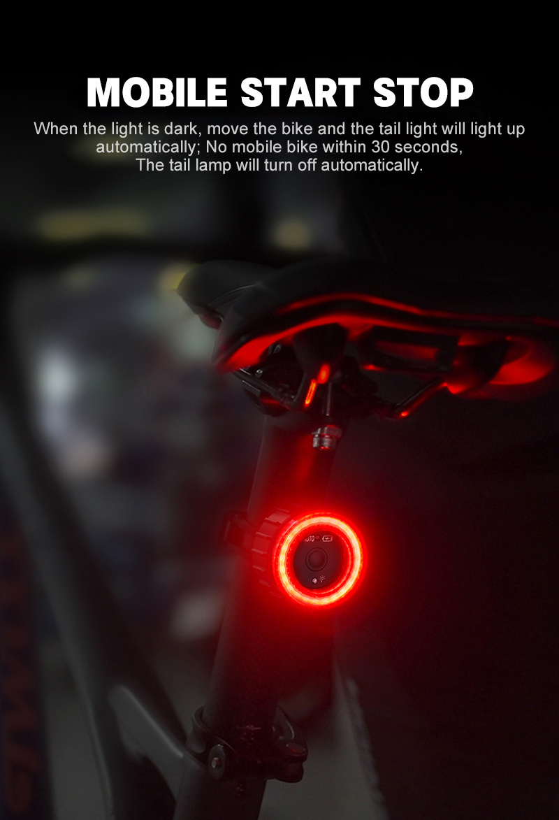 X-TIGERSmartBikeTaillightLightSensitiveBrakeLongBatteryLifeIPX5Waterproof6LightModesAluminumAlloyBic-1996414-2