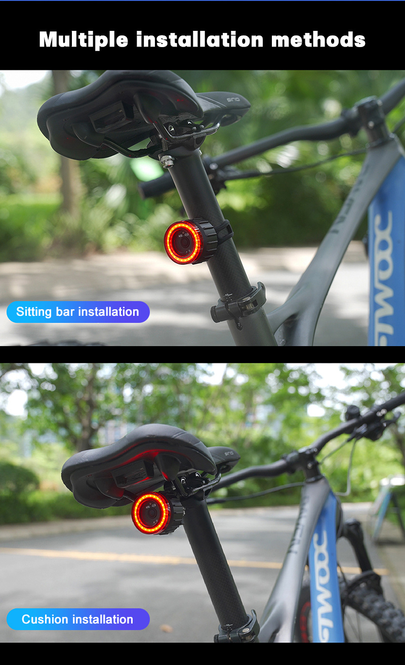 X-TIGERSmartBikeTaillightLightSensitiveBrakeLongBatteryLifeIPX5Waterproof6LightModesAluminumAlloyBic-1996414-13