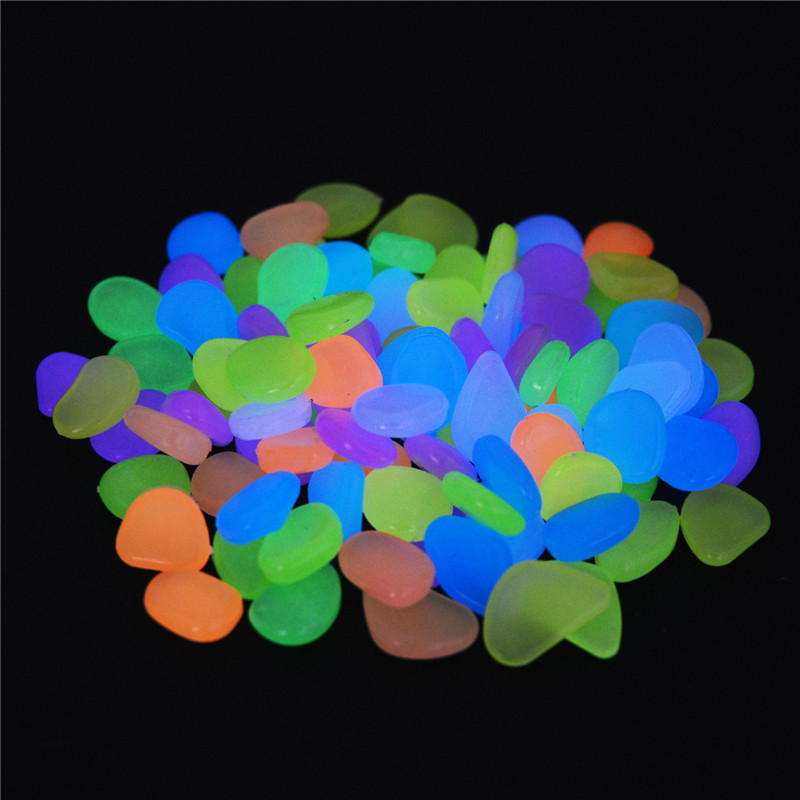 100pcsLuminousGardenPebblesGardeningLuminousGlowStonesOutdoorDecoration-1699601-2