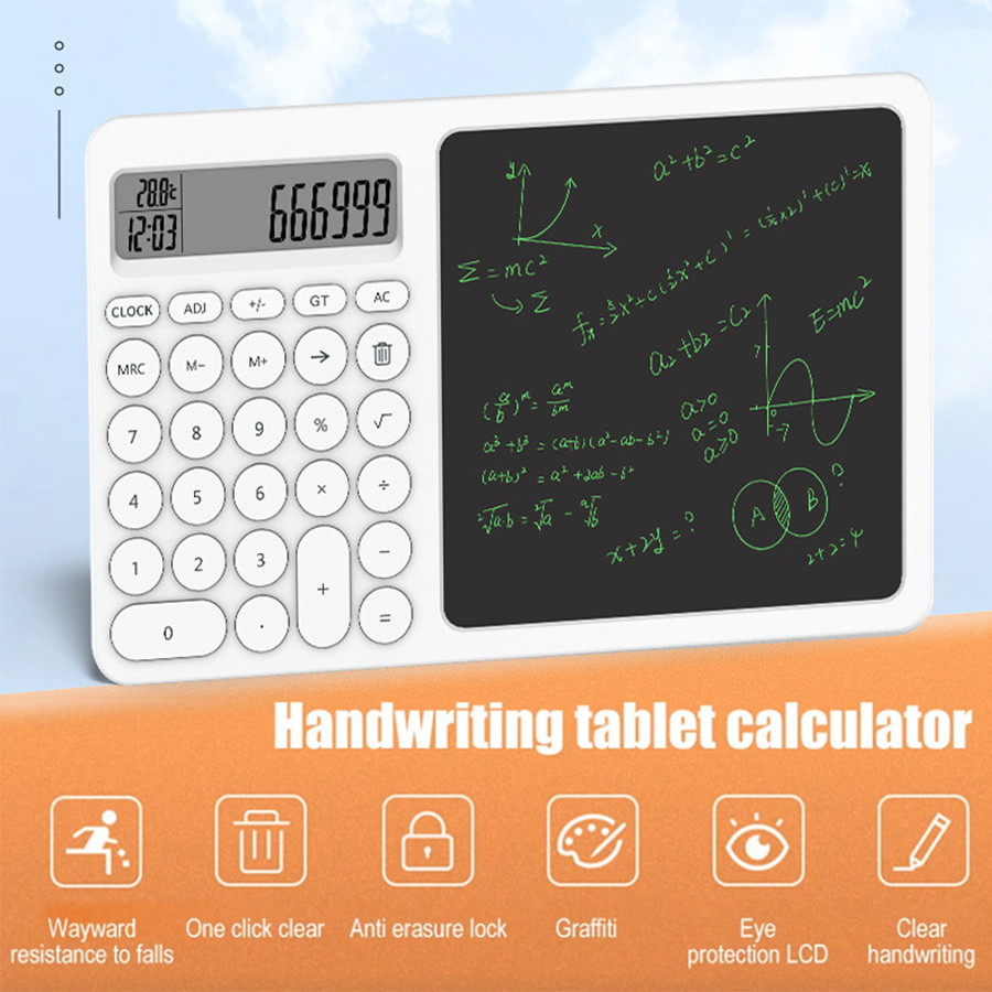 2in1DesktopStandingCalculatorWithLCDWritingTabletElectronicCalendarTimeTemperaturesforMathCalculatio-2007143-1