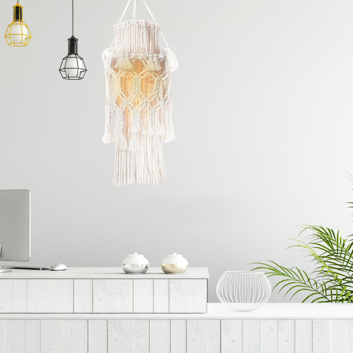 30x60CM2-TierLampshadeCeilingLightCoverHomePendantLampChandelierLampShade-1688920-2