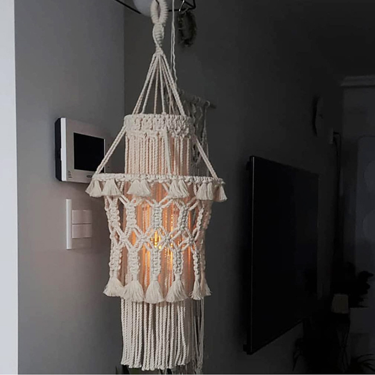 30x60CM2-TierLampshadeCeilingLightCoverHomePendantLampChandelierLampShade-1688920-4