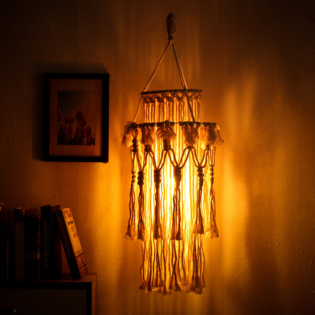 30x60CM2-TierLampshadeCeilingLightCoverHomePendantLampChandelierLampShade-1688920-5