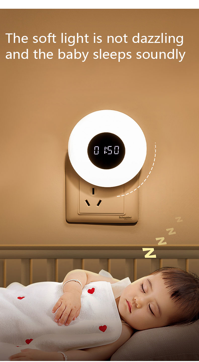 3ColorTimeClockWallLampDimmableRemoteControlLEDNightLightforBabyChildGiftEUUSPlugCorridorPorchWallLi-1981996-3
