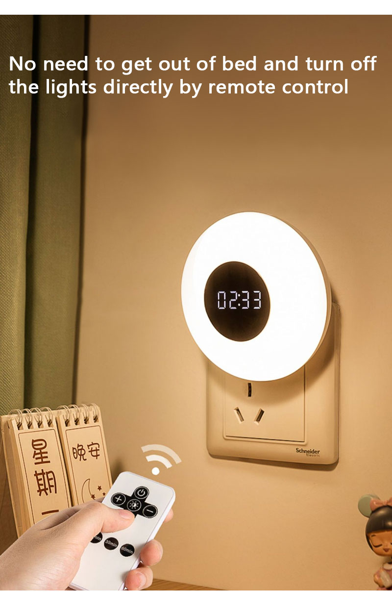 3ColorTimeClockWallLampDimmableRemoteControlLEDNightLightforBabyChildGiftEUUSPlugCorridorPorchWallLi-1981996-5