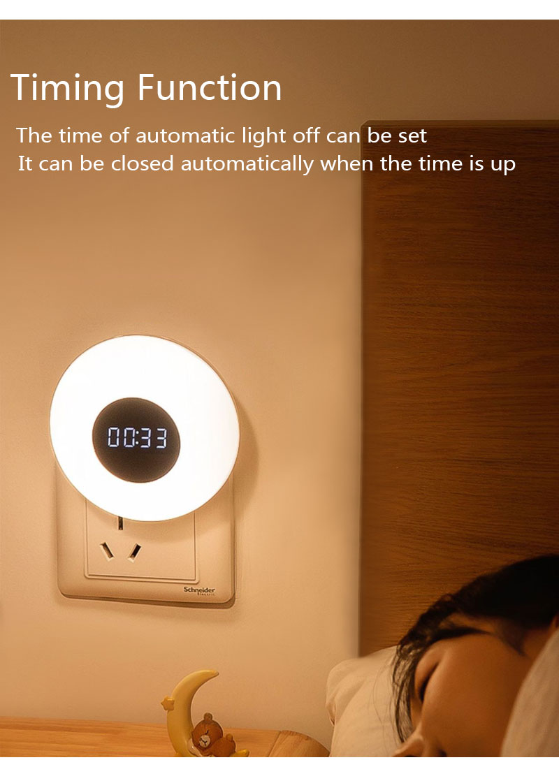 3ColorTimeClockWallLampDimmableRemoteControlLEDNightLightforBabyChildGiftEUUSPlugCorridorPorchWallLi-1981996-6
