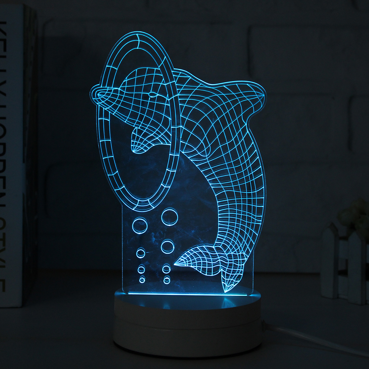 3DMulticolorLEDDolphinPatternNightLightLampwithSwitchHomePartyDecor220V-1748499-7