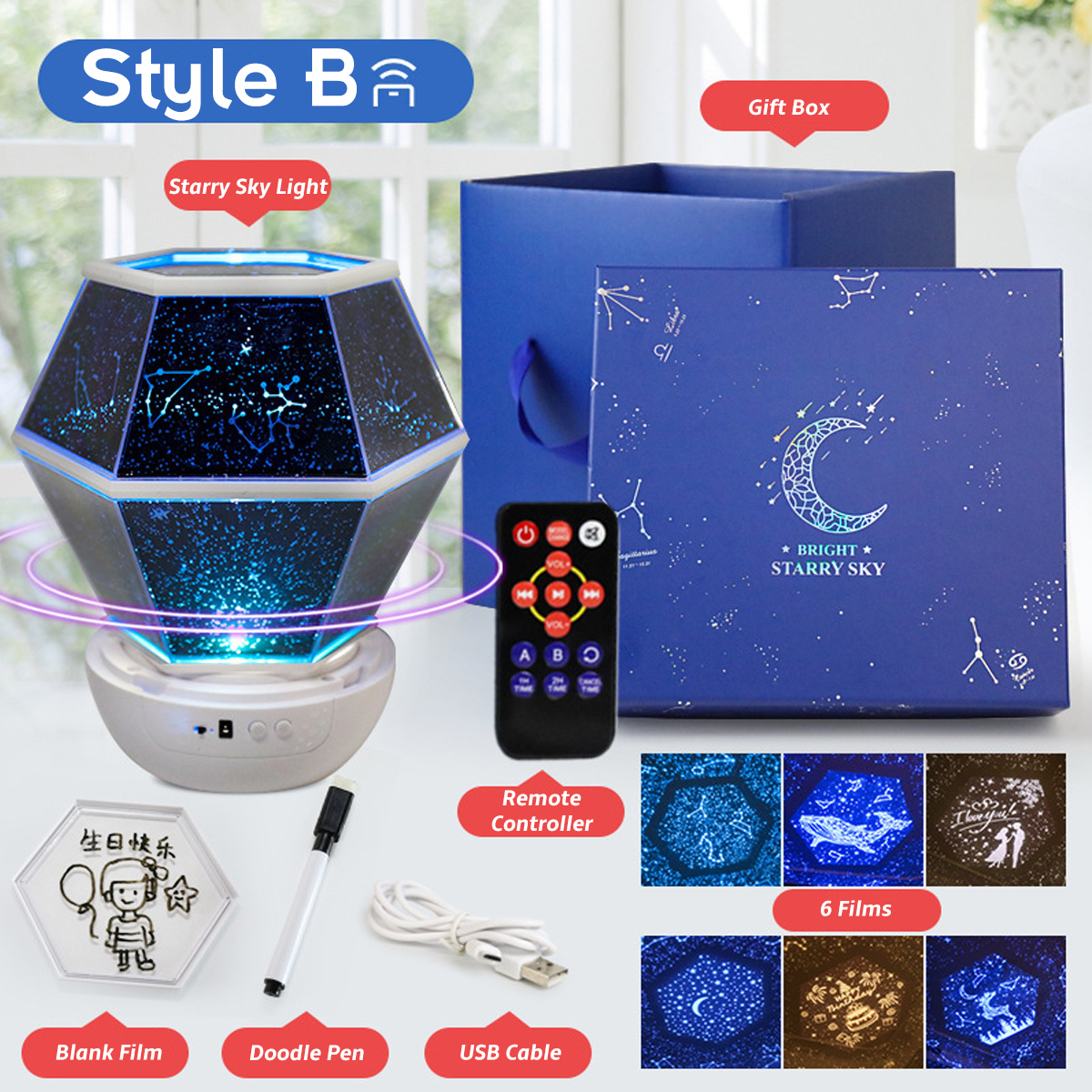 3StylesColorfulStarrySkyLightLEDProjectorMusicRomanticLampNightLight-1769885-8