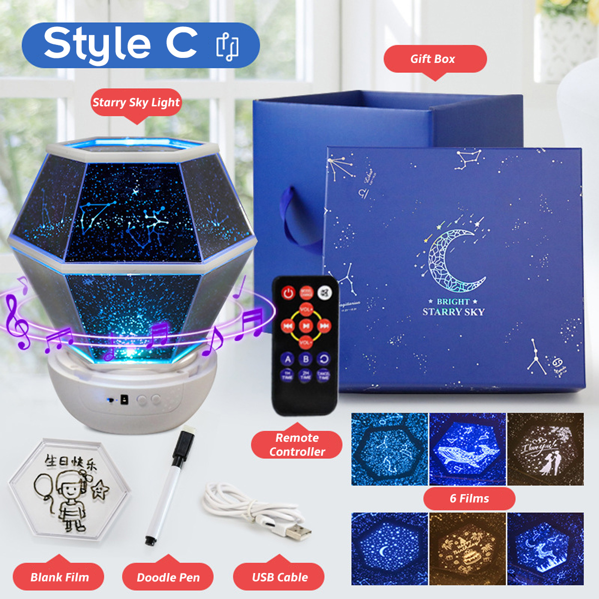 3StylesColorfulStarrySkyLightLEDProjectorMusicRomanticLampNightLight-1769885-9