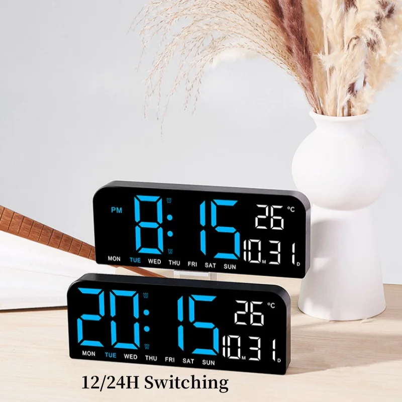 9InchLargeDigitalWallClockTemperatureDateWeekTimingCountdownLight-sensingTableClock2Alarm1224HLEDAla-2005591-7