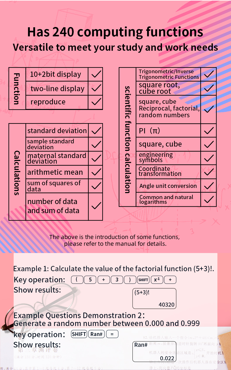 AGSIVO6InchesScientificCalculatorwithLCDWritingTabletand240FunctionsProfessionalCalculatorsforSchool-2001819-3