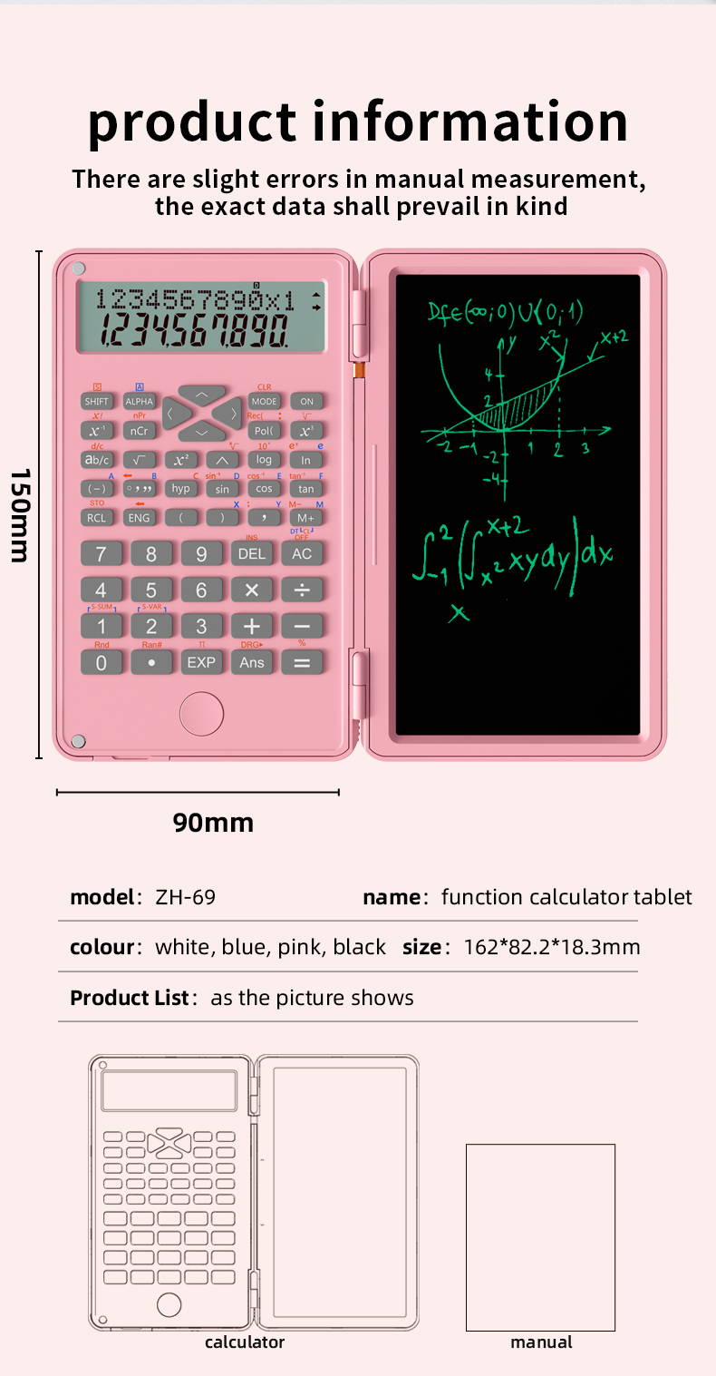 AGSIVO6InchesScientificCalculatorwithLCDWritingTabletand240FunctionsProfessionalCalculatorsforSchool-2001819-9