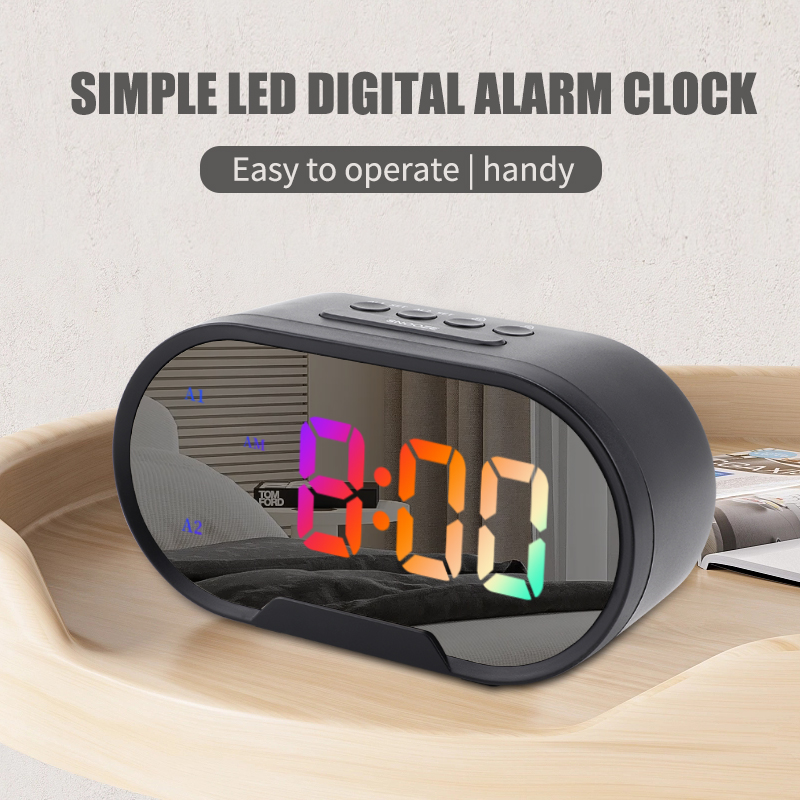 AGSIVORGBLEDDigitalAlarmClockwithSnoozeMirrorSurfaceDualUSBChargerPortsAdjustableBrightnessForBedroo-1998158-1