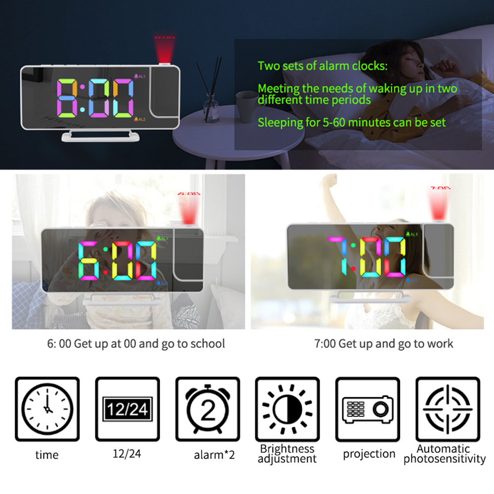 AGSIVORGBProjectionDigitalAlarmClockwithSnoozeMirrorSurfaceAdjustableBrightnessForBedroomLivingRoomC-1998151-2