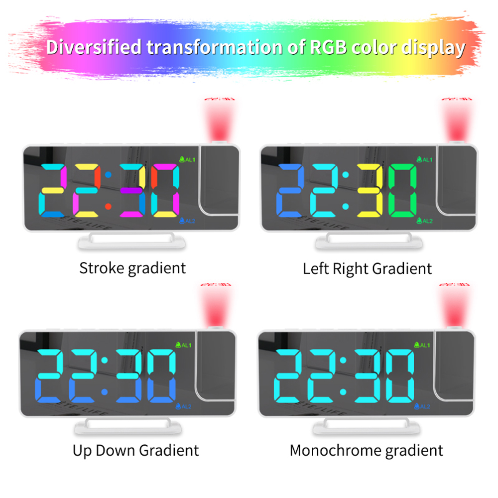 AGSIVORGBProjectionDigitalAlarmClockwithSnoozeMirrorSurfaceAdjustableBrightnessForBedroomLivingRoomC-1998151-3