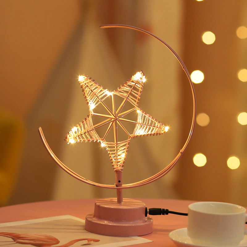 BatteryUSBPoweredWarmLightBlackPinkStarMoonNightLightDeskLampBirthdayGift-1759051-6