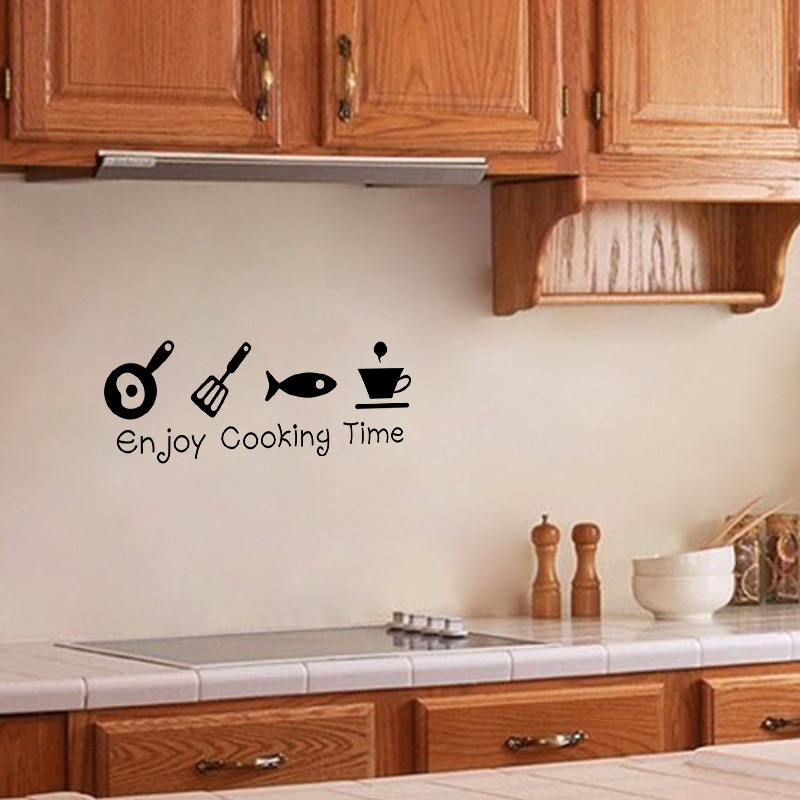 CartoonEnjoyCookingTimeKitchenWallStickerPVCMuralArtDecalsStickersBackgroundHomeDecor-1360974-1