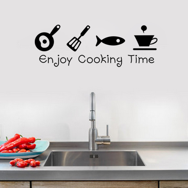 CartoonEnjoyCookingTimeKitchenWallStickerPVCMuralArtDecalsStickersBackgroundHomeDecor-1360974-4