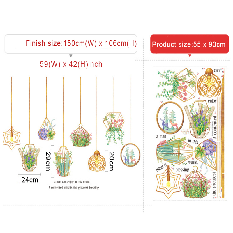 CreativeDIYPlantLeavesRemovableWallStickersHangingBasketFlowerforBedroomKitchenKidsRoomAdhesiveStick-1680917-6