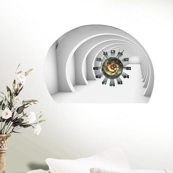 DIYDecalClockTunnel3DWallStickersClock3DArtWallClockHomeDecor-996396-1