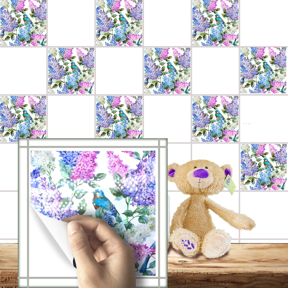 FlowersPearlFilmTileStickersBathroomLivingRoomWaterproofPVCWallStickers-1247002-3