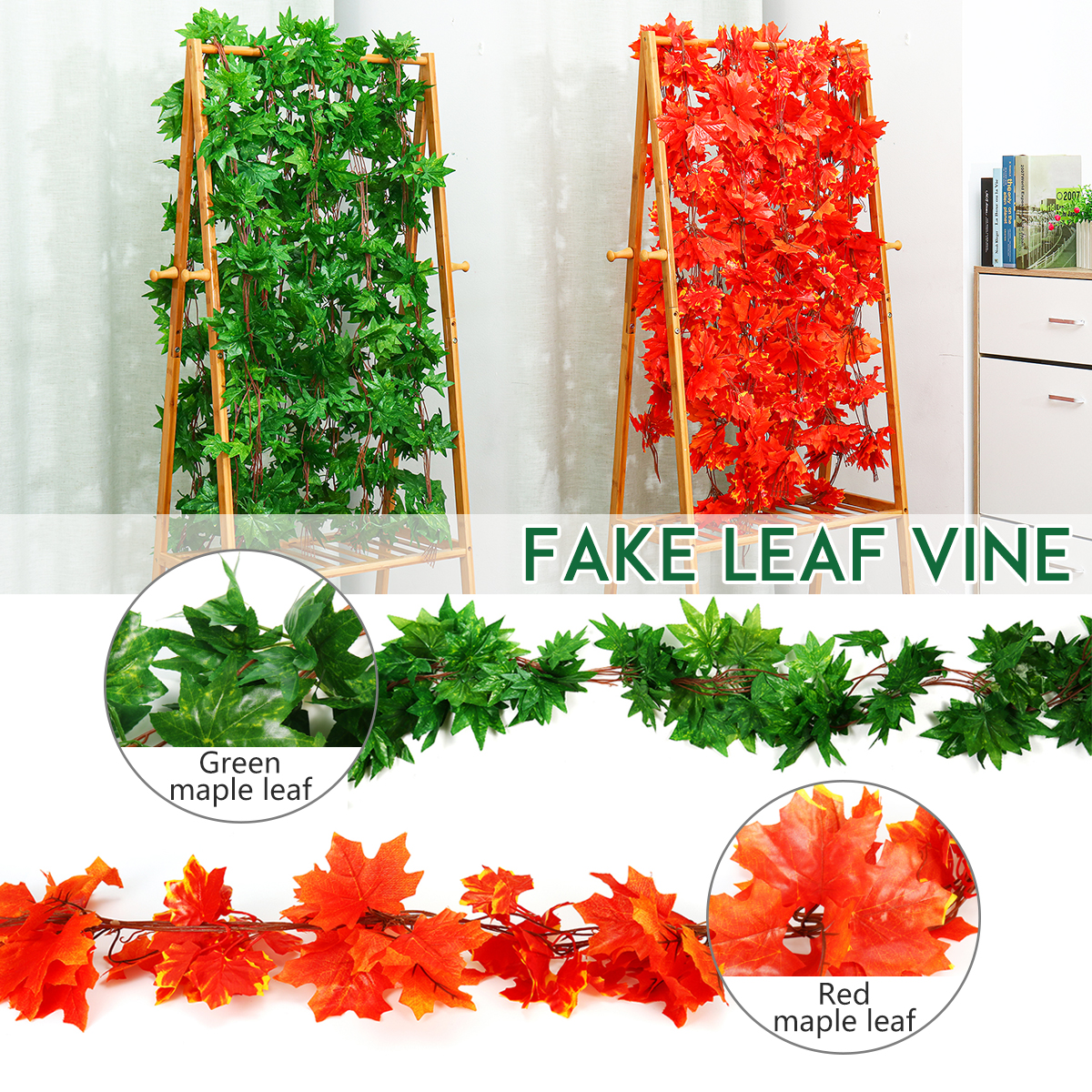 GreenRedMapleLeafArtificialVineGarlandFoliagePlantWeddingPartyDecor-1714788-1