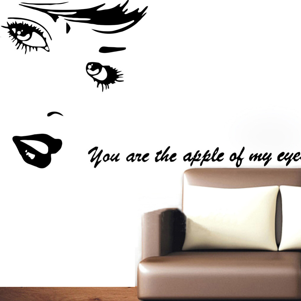 HonanaCreativeBlackBeautyHomeDecalWallStickerRemovable3DDIYWallpaperforRoomWallDecor-1338385-1