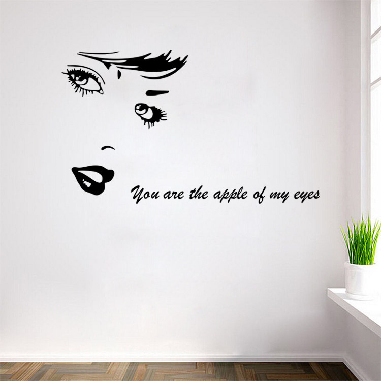 HonanaCreativeBlackBeautyHomeDecalWallStickerRemovable3DDIYWallpaperforRoomWallDecor-1338385-2