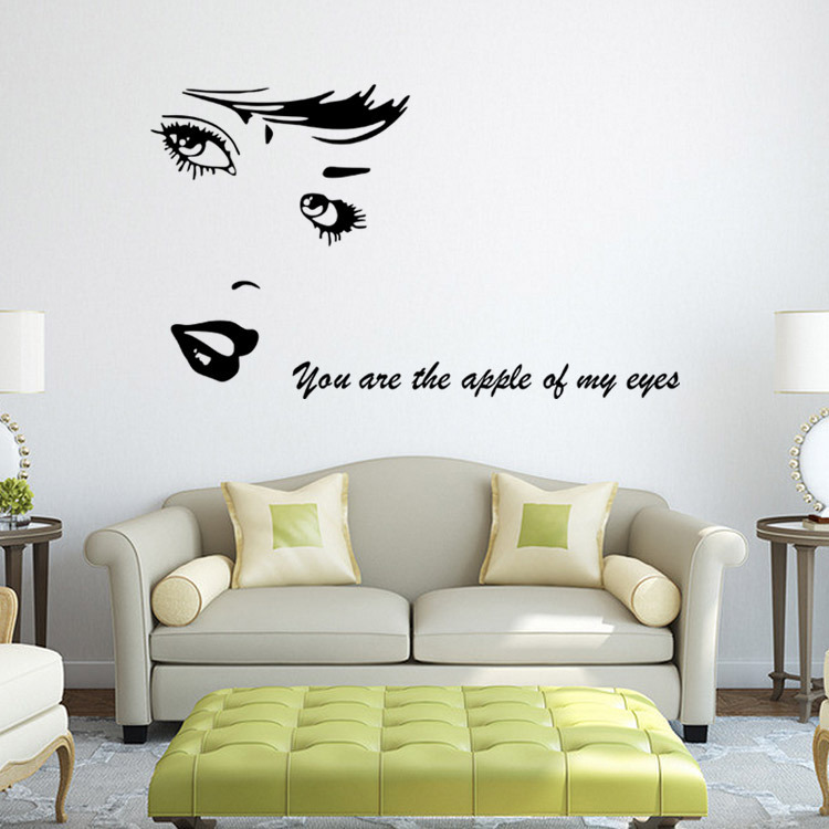 HonanaCreativeBlackBeautyHomeDecalWallStickerRemovable3DDIYWallpaperforRoomWallDecor-1338385-3