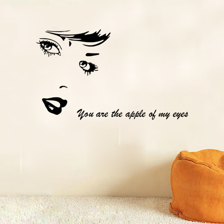 HonanaCreativeBlackBeautyHomeDecalWallStickerRemovable3DDIYWallpaperforRoomWallDecor-1338385-4