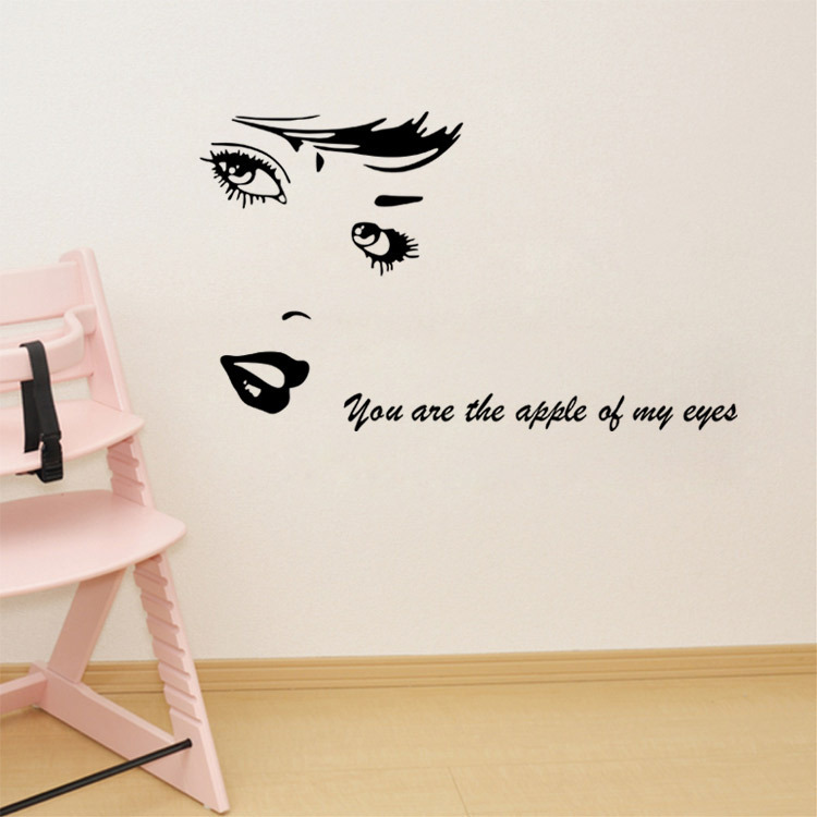 HonanaCreativeBlackBeautyHomeDecalWallStickerRemovable3DDIYWallpaperforRoomWallDecor-1338385-5