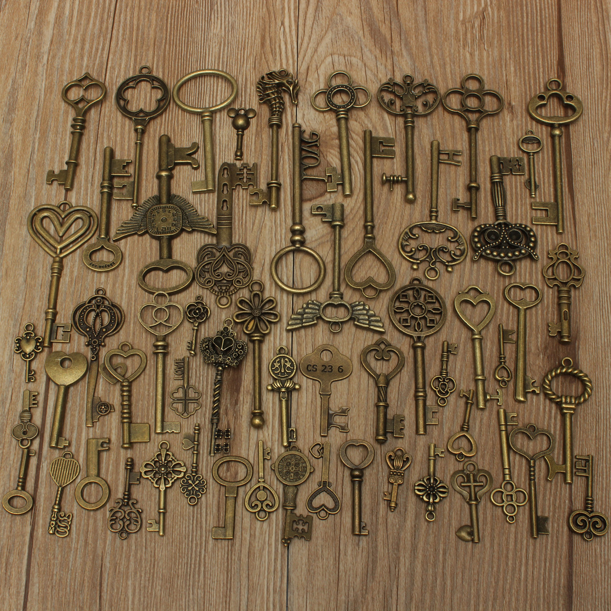 KINGDOWAY69PCSVintageBronzeKeyPendantNecklaceDIYHandmadeAccessoriesCollection-1305109-1