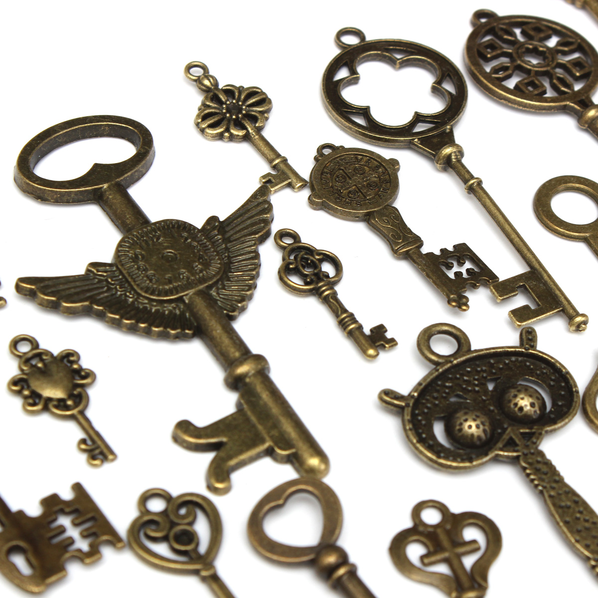 KINGDOWAY69PCSVintageBronzeKeyPendantNecklaceDIYHandmadeAccessoriesCollection-1305109-12
