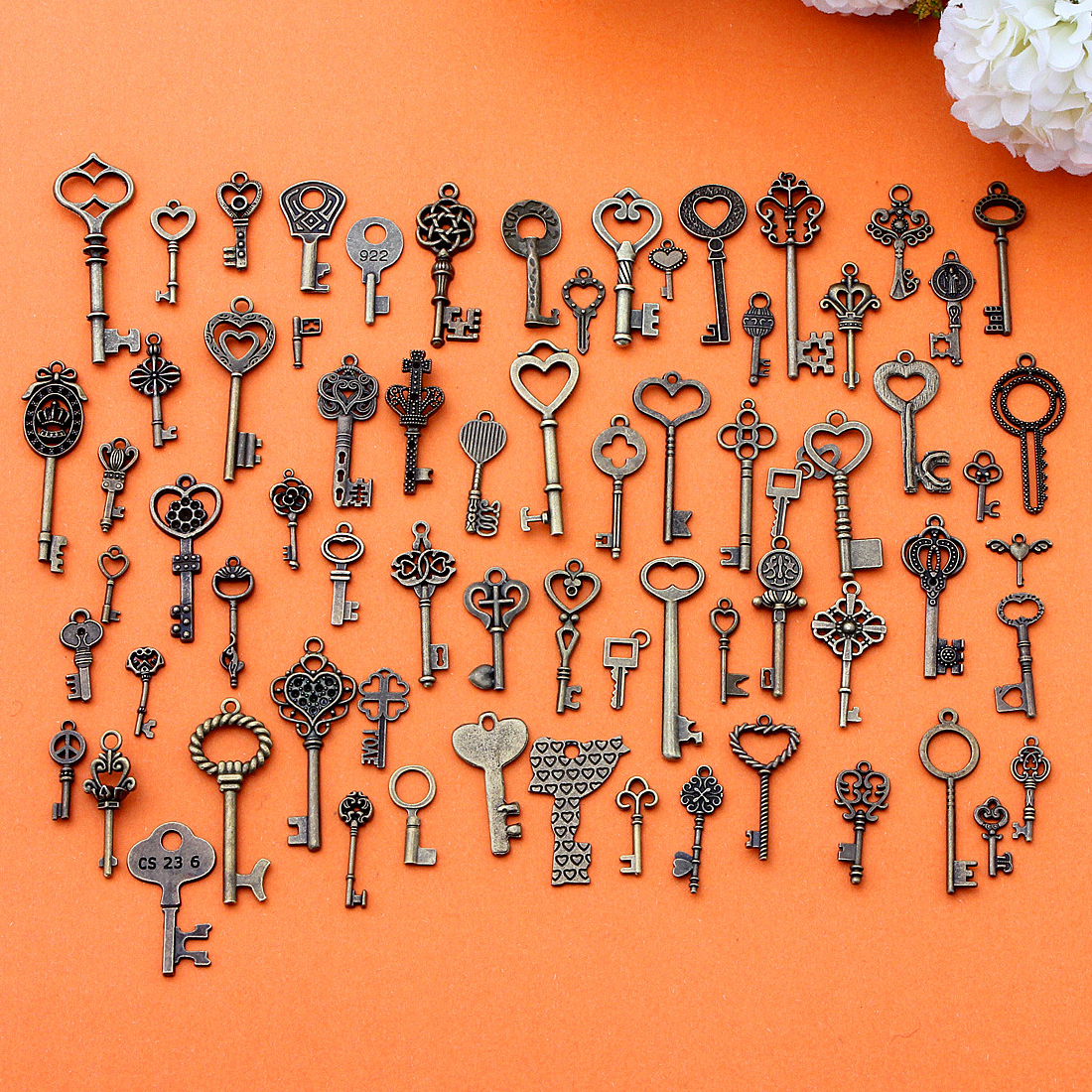 KINGDOWAY69PCSVintageBronzeKeyPendantNecklaceDIYHandmadeAccessoriesCollection-1305109-3