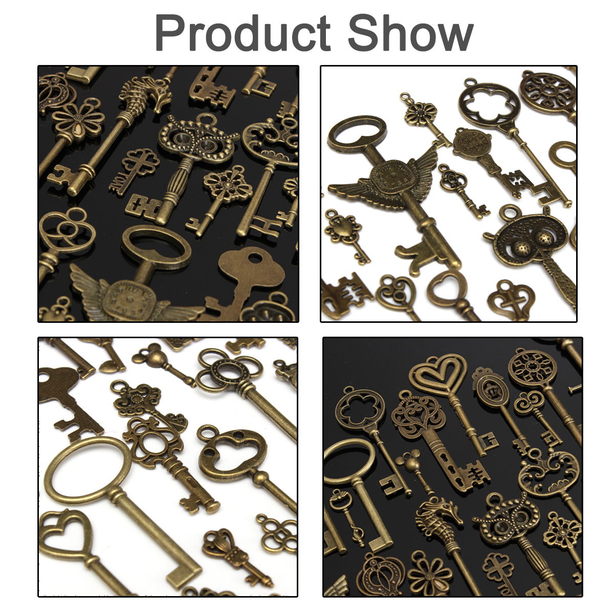 KINGDOWAY69PCSVintageBronzeKeyPendantNecklaceDIYHandmadeAccessoriesCollection-1305109-8